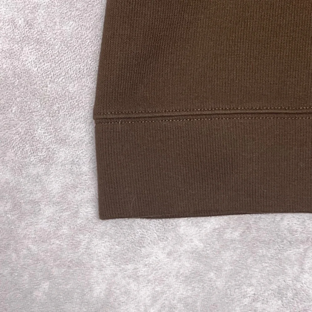 Lands End Quarter Zip Pullover Mens XXL Brown Excellent Corduroy Trim Mock Neck